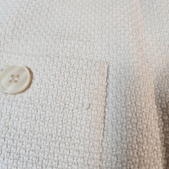 Vivienne Tam Beige Wool Textured A-Line Mini Skirt with Button Pockets Size 8 - Picture 7 of 12